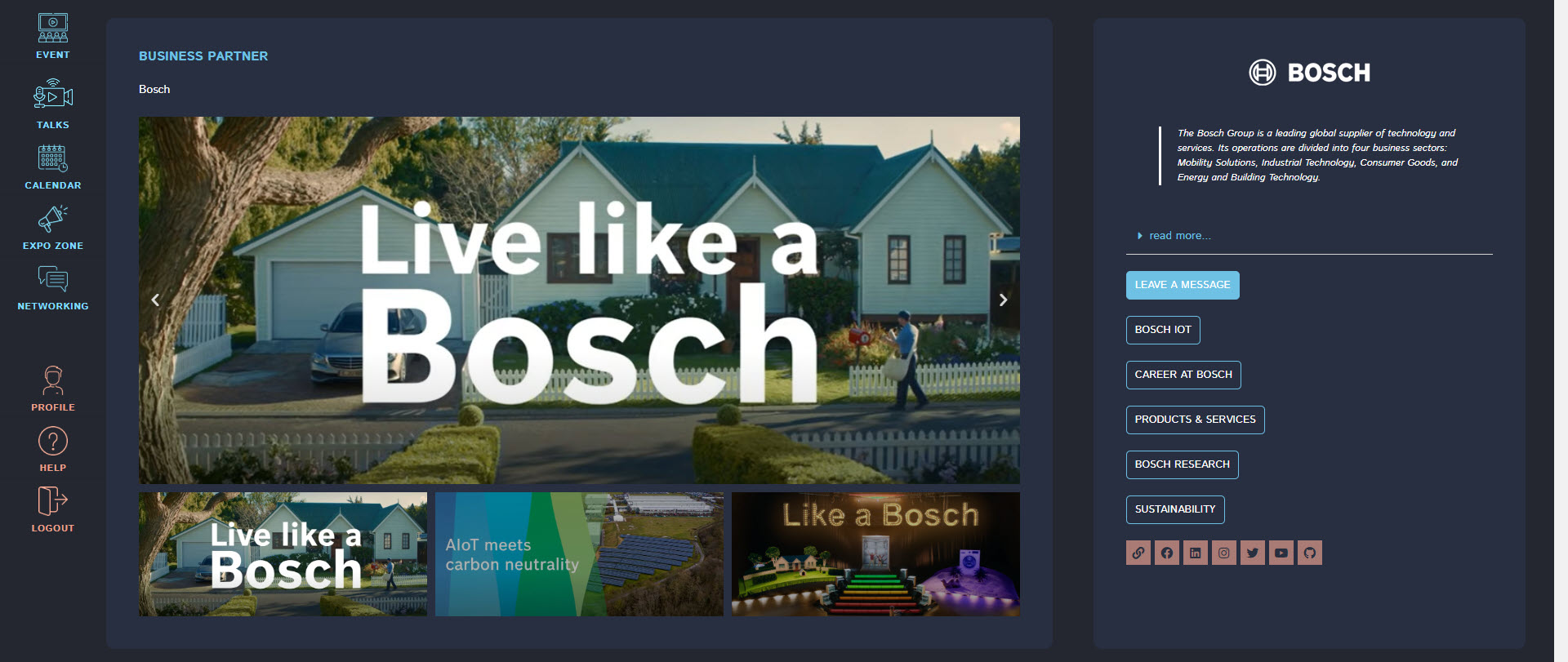 Virtual Event Sponsors - Bosch